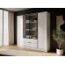 Гардеробный / шкаф для одежды Perfect Келли / Kelly 4DRM 4-дверный с центральной прозрачной дверцей и дополнительными полками Кашемир (PFH-091898)