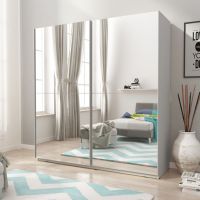 Шафа-купе Perfect Міка III / Mika III 200 2-дверна з дзеркалом Біла (PFH-091759)