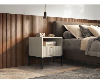 Тумба прикроватная Perfect Новая/Nova с 1 ящиком и черными ножками S54 Кашемир (PFH-091256)