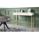 Стіл туалетний Perfect Нова/Nova з 2 ящиками та золотими ніжками T104 Білий (PFH-091267)