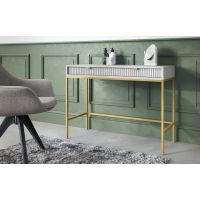 Стіл туалетний Perfect Нова/Nova з 2 ящиками та золотими ніжками T104 Сірий (PFH-091269)