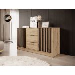 Комод Perfect Неллі / Nelly 3D 2-дверний з 3 ящиками Дуб артизан/чорний (PFH-091865)