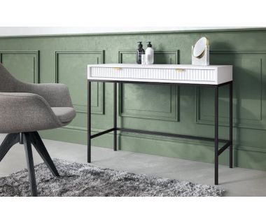 Стол туалетный Perfect Новая/Nova с 2 ящиками и черными ножками T104 Белый (PFH-091266)