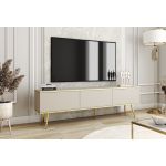 Тумба під телевізор Perfect Оро/Oro 3-дверна із золотими ніжками RTV175 Бежевий (PFH-091318)