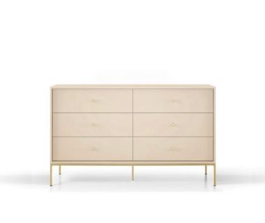 Комод Perfect Моно/Mono с 6 ящиками и золотыми ножками MKS154 Беж песочный (PFH-091209)