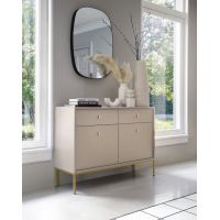 Комод Perfect Моно/Mono 2-дверный с 2 ящиками и золотыми ножками MKSZ104 Беж песочный (PFH-091205)