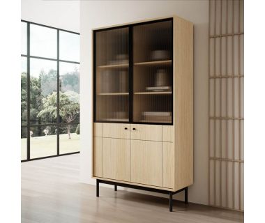 Витрина Perfect Джапанди / Japandi WT104 2-дверная Дуб линеа (PFH-091466)