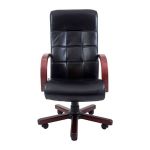 Крісло комп'ютерне Вірджинія - Вуд - Мадрас Чорний