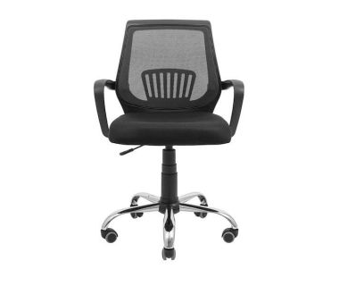 Крісло комп'ютерне Стар - Хром - Сітка чорна + сіра