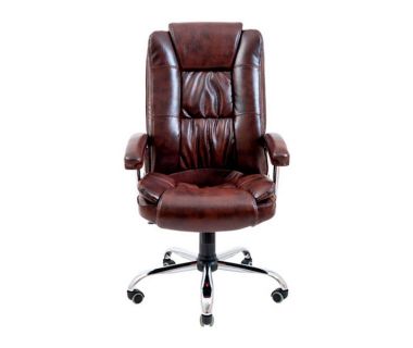 Крісло комп'ютерне Каліфорнія Ю - Хром - Титан ДК Браун