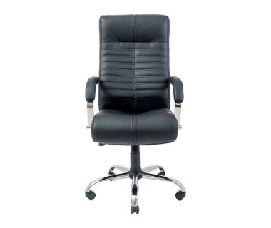Кресло компьютерное Орион - Хром - Кожа Люкс Черная