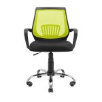 Крісло комп'ютерне Стар - Хром - Сітка чорна + зелена