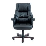 Кресло компьютерное Конгресс - Вуд - Кожзам Черный
