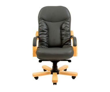 Крісло комп'ютерне Буфорд - Вуд Люкс - Шкіра комбо