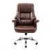 Кресло компьютерное Конгресс - Хром - Кожа Люкс Коричневый в интернет-магазине "Мебли Даром"