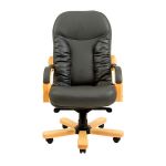 Крісло комп'ютерне Буфорд - Вуд Люкс - Шкіра комбо