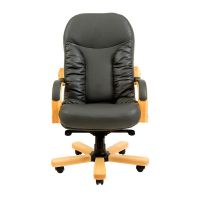 Крісло комп'ютерне Буфорд - Вуд Люкс - Шкіра комбо