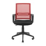 Кресло компьютерное Джина – Пластик – Сетка черная + красная