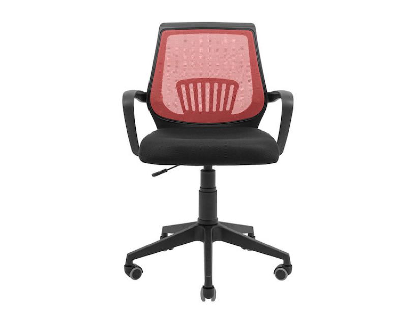 Кресло компьютерное Стар – Пластик – Сетка черная + красная в интернет-магазине "Мебли Даром"