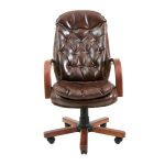 Кресло компьютерное Венеция – Вуд – Мадрас Каштан