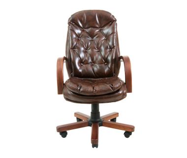 Крісло комп'ютерне Венеція - Вуд - Мадрас Каштан