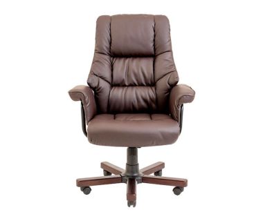 Кресло компьютерное Конгресс - Вуд - Кожзам Коричневый
