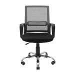 Кресло компьютерное Джина – Хром – Сетка черная + серая