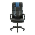 Крісло комп'ютерне Вірджинія - Пластик Річ - Титан Блек + Вишивка