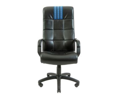 Крісло комп'ютерне Вірджинія - Пластик Річ - Титан Блек + Вишивка