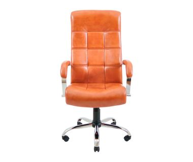 Кресло компьютерное Вирджиния – Хром – Титан Коньяк