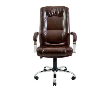 Крісло комп'ютерне Альберто - Хром - Титан ДК Браун