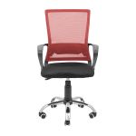 Кресло компьютерное Робин – Хром – Сетка черная + красная