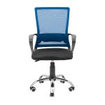 Кресло компьютерное Робин – Хром – Сетка черная + синяя