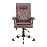 Крісло комп'ютерне Телаві Ю - Хром - Амелі Кофе