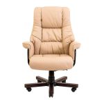 Кресло компьютерное Конгресс - Вуд - Кожзам Бежевый