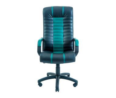 Кресло компьютерное Атлант - Пластик Вещь - Скаден Черный + Зеленый