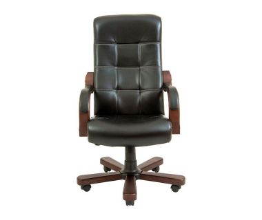 Кресло компьютерное Вирджиния – Вуд Люкс – Титан Блэк