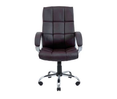 Кресло компьютерное Аризона - Хром - Коричневый