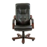 Крісло комп'ютерне Вірджинія - Вуд Люкс - Титан Блек