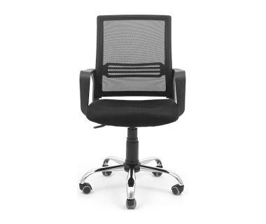 Кресло компьютерное Джина - Хром - Сетка черная