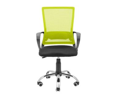 Кресло компьютерное Робин – Хром – Сетка черная + зеленая