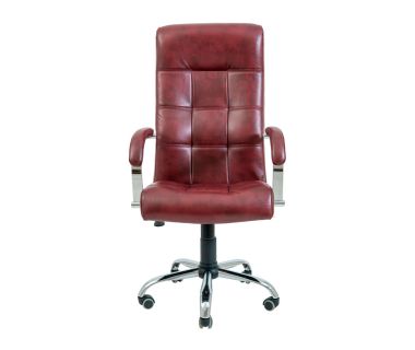 Кресло компьютерное Вирджиния – Хром – Титан Бордо