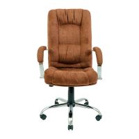 Крісло комп'ютерне Альберто - Хром - Місті Браун