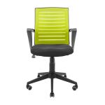 Кресло компьютерное Флеш Ю - Пластик - Сетка черная+зеленая