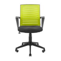 Кресло компьютерное Флеш Ю - Пластик - Сетка черная+зеленая