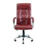 Крісло комп'ютерне Вірджинія - Хром - Титан Бордо