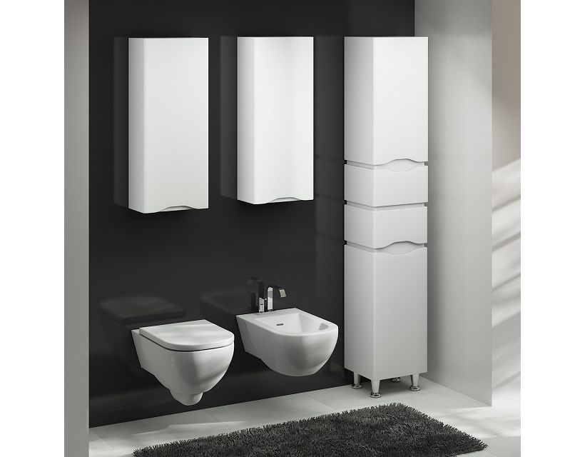 Полупенал подвесной для ванной Slim Alessa Air 35 белый, правый