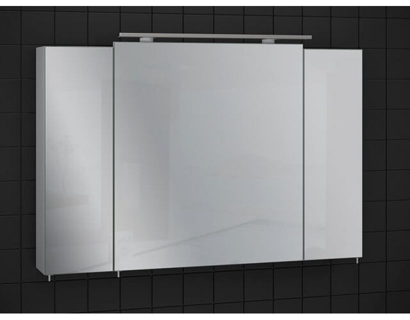 Дзеркальна шафа для ванної Everest 100 см сірий, без підсвічування