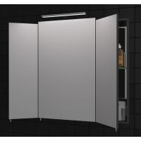 Дзеркальна шафа для ванної Everest 80 см сірий, без підсвічування