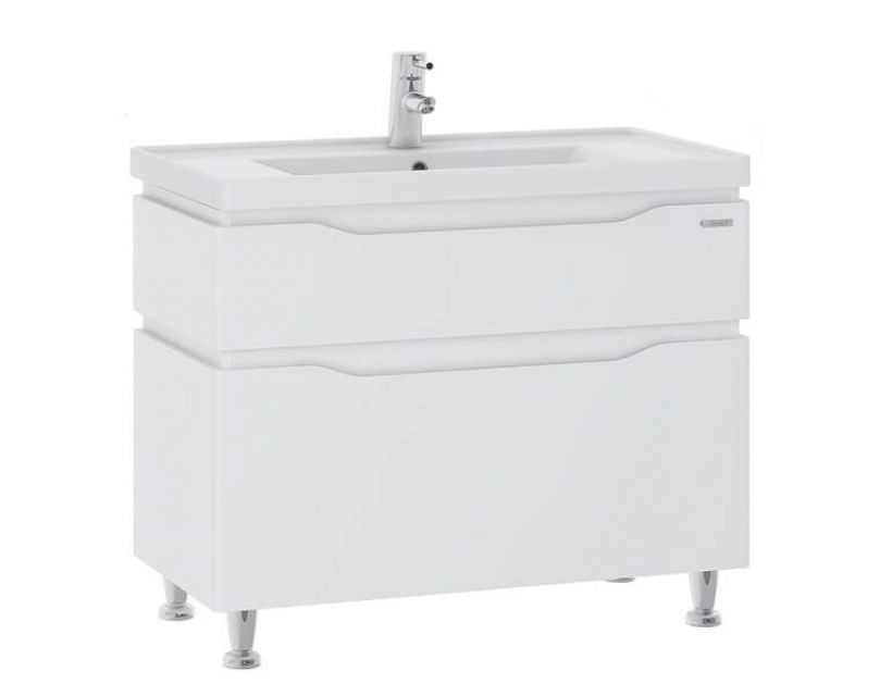 Тумба для ванной Alessa 70 белая c умывальником Канте